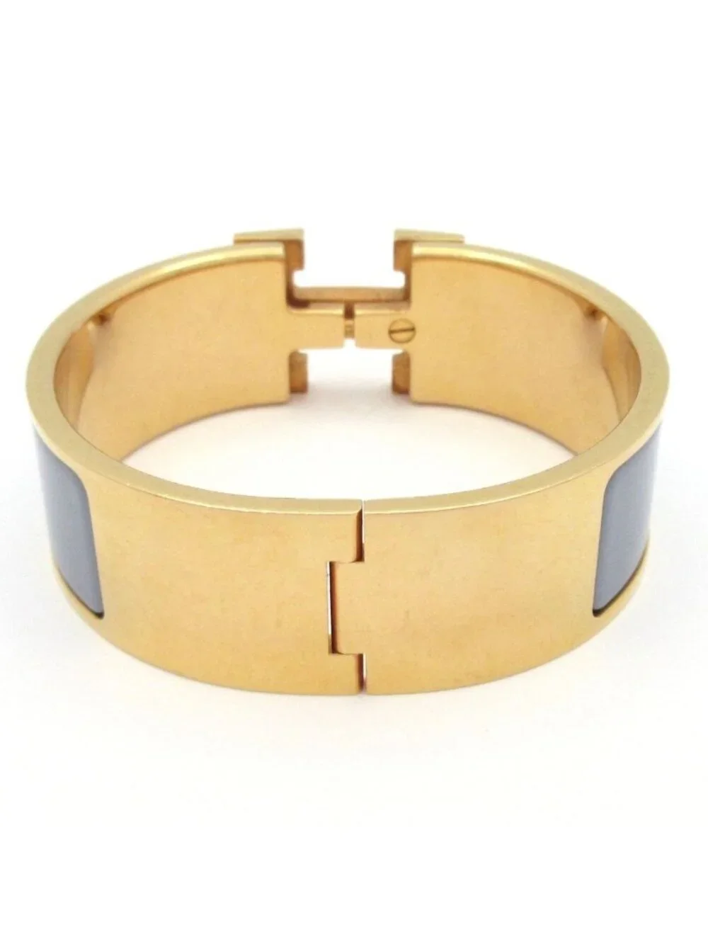 Hermes Bangle Clic Clac Gold Gray Bracelet